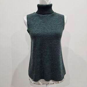 *SOLD* Zara Sleeveless Green Turtleneck Sweater
